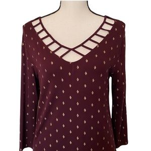 Maurices Cut-Out V-Neck Tunic Top